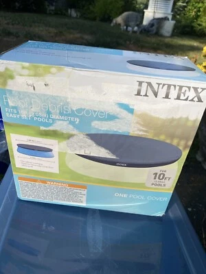 10 Ft Easy Set Above Ground Swimming Pool Vinyl Debris Round Cover Tarp - Image 1 of 4