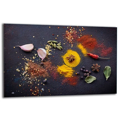 TMK Placa de cubierta de cocina cubierta de vitrocerámica protección contra salpicaduras vidrio 80x52 especias