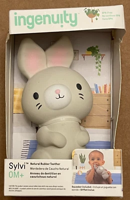 Ingenio: Mordedor de caucho natural Sylvi sin BPA - Nueva caja sellada está rota Foto 1 de 4