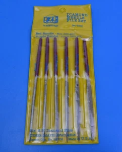 Juego de limas de aguja de diamante de grano grueso EZE LAP modelo 600C x 6 250 grano. 5 1/2" de largo - Imagen 1 de 5