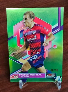 2023 Topps Finest MLS Paxton Pomykal Green Refractor #46/99 FC Dallas - Picture 1 of 2