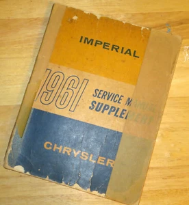 1961 Chrysler Imperial Mopar Factory Shop Service Repair Manual Supplement - Picture 1 of 7
