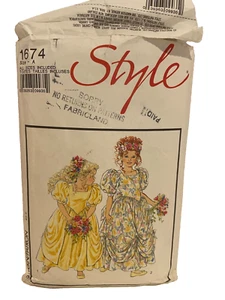 Vintage Style Uncut 1674 Flower Girl Sewing Pattern - Picture 1 of 3