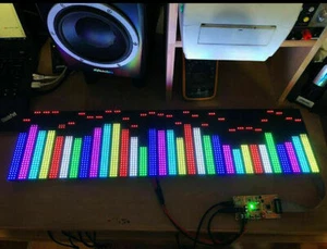 NOWY 64cmx16cm sterowanie głosem pełnokolorowy wyświetlacz widma muzycznego RGB LED / tryb 64 - Zdjęcie 1 z 4