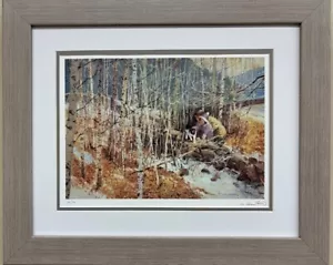 M. Crawford "New Found Friend" Hand Signed & Numbered Lithograph Animal Art - Picture 1 of 4