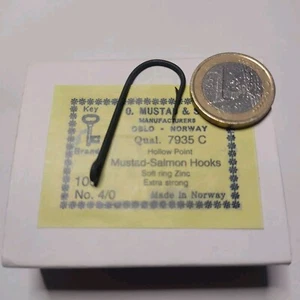 100X MUSTAD 7935 Salmon Haken Longline Aal Dorsch Butt Leine Hook  - Picture 1 of 2