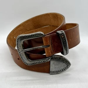 Vintage Another Line Belt Mens Womens 36” Brown Leather Distressed Boho Western - Picture 1 of 8