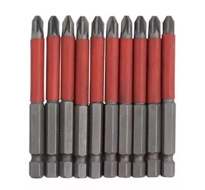 10 x 75mm Philips PZ2 POZI Electric Screw Screwdriver Drill Bit Bits Set Medium - Picture 1 of 6