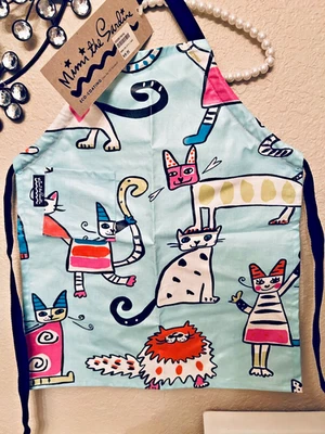 Детский новый игровой фартук маленький 3-6 котенок кошка MIMI сардины новый с Ярлыками кухни искусства Craft - Изображение 1 из 4