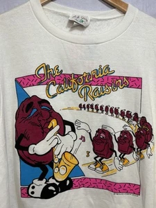 Vintage California Raisins Graphic Crewneck Sweatshirt White Unisex Size 44 NEW - Picture 1 of 11