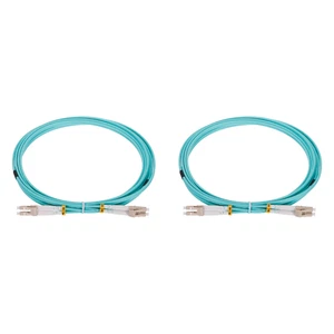 3 M 9.8Ft Fiber Patch Cable Multimode LC-LC OM3 LSZH Fiber Jumper Green,2Pcs - Afbeelding 1 van 6