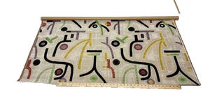 CLARENCE HOUSE KLEE BEIGE ABSTRACT GEO VELVET DESIGNER FABRIC REM 27" LONG 51"W - Picture 1 of 3