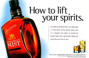 CANADIAN MIST WHISKY AD #17 RARE 2000 HOW TO LIFT YOUR SPIRITS ~ HALF PAGE AD - Imagen 1 de 2