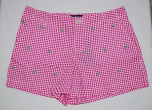 NWT Polo Ralph Lauren Girls Pink Gingham Embroidered Chino Shorts sz 14 - Picture 1 of 13