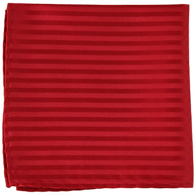 New men's polyester woven tone on tone stripes red hankie pocket square formal - Image 1 of 2
