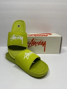Nike X Stussy Benassi Slide Bright Cactus CW2787-300 Size 11 - Picture 1 of 16