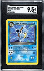 2000 POKEMON TEAM ROCKET DARK BLASTOISE 1ST EDITION #20/82 SGC 9.5 Non-Holo - Picture 1 of 2