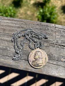 Pope Pius X CCD Archdiocese OF San Francisco Medal With Chain - Picture 1 of 4