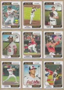 2023 Topps Heritage BALTIMORE ORIOLES Base Team Set of (12) Henderson Rutschman - Bild 1 von 2