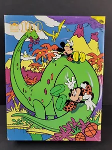 Vintage Disney Golden 100 Pcs Puzzle Mickey Minnie Mouse Dinosaur Slide Complete - Picture 1 of 7