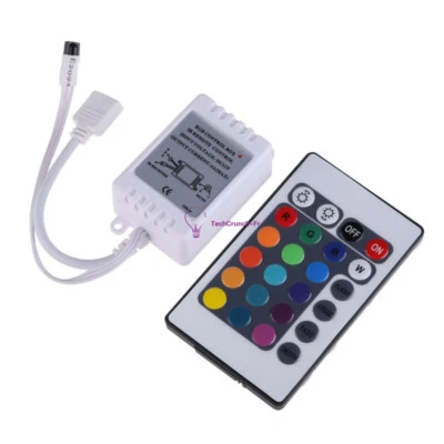 Wireless 24 Key IR Remote Controller DC 12V 6A For 3528 5050 RGB LED Light Strip