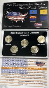 2008 D Commemorative State Quarters, Satin Finish - 5 Coins - Toning! - Picture 1 of 3
