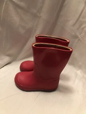 Girls Pink Round Toe Mid Calf  Waterproof Pull On Rain Boots Size 7-8 EU10 - Image 1 of 4