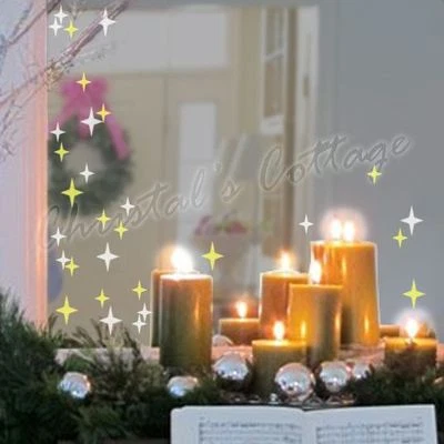 83 Glitter 4 Point Star Window Shop Wall Sticker Sticker - Image 1 of 4