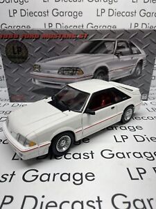 GMP 1988 Ford Mustang GT Oxford White/ Red 1:18 Diecast Exclusive 19001 Foxbody