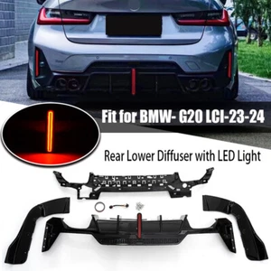 Difusor inferior trasero negro brillante con luz LED PARA BMW SERIE 3 G20 LCI 2023-24 - Imagen 1 de 15