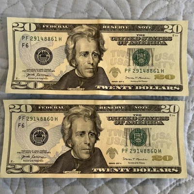 $20 Bills Sequence Serial Numbers - Image 1 of 2