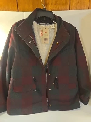 NUEVO CON ETIQUETAS Levi Strauss Talla M Mujer Rojo/Gris Chaqueta Extraíble Forro Polar 52277 26518 Foto 1 de 4