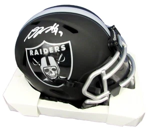 Mini Casco Beckett 200940 Firmado/Auto Raiders Negro Eclipse Firmado por Davante Adams - Imagen 1 de 6