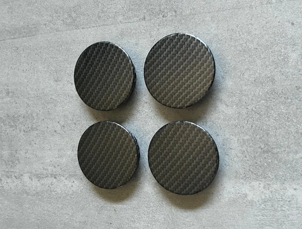 Juego de tapacubos centrales de rueda de fibra de carbono negro Chevy Buick #9594156 9593169 OEM Pontiac Foto 1 de 4