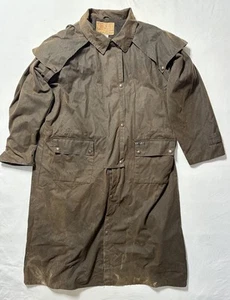 Mens Large Outback Trading Co Oilskin Waterproof Black Duster Low Rider 2042 - Picture 1 of 17