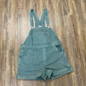 WeWoreWhat grüner ärmellos Denim Strampler Basic Overall Gr. L Baumwolle kurz Neu mit Etikett - Bild 1 von 12