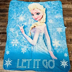Disney Frozen Elsa blau Fleece leicht Überwurf Decke Let It Go Schneeflocken 56"x44" - Bild 1 von 4