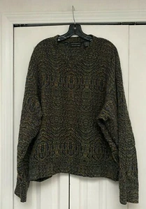 Suéter tejido de lana Jhane Barnes azul púrpura verde azulado cobre marrón negro tostado XL - Imagen 1 de 4
