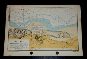WATCHET, Somerset - WW2 rare vintage naval Map 1943