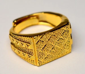 VINTAGE MEN 666 HALLMARKED NUMBERS SIGNET TANK RING - Picture 1 of 6