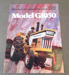 Minneapolis Moline White G1050 Tractors Factory Sales Brochure ~ L@@k ~ - Picture 1 of 3