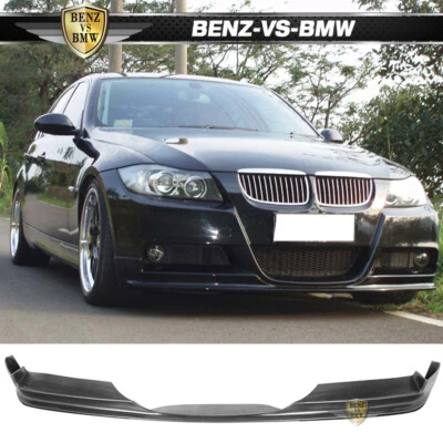 Fits 05-08 BMW 3-Series E90 4Dr M-tec&M-Sport EURO Front Bumper Lip Unpainted PU - Изображение 1 из 4