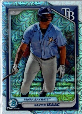 2024 Bowman Chrome XAVIER ISAAC #BCP-133 Mojo Refractor RAYS - Image 1 of 2