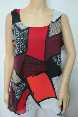 Kate & Mallory Mix Media Sleeveless Geometric Print Tank Top Size M - Image 1 of 4