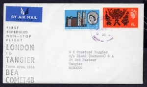GB - 1966 BEA Comet 4B First Flight Airmail Cover from London to Tangier - Picture 1 of 2