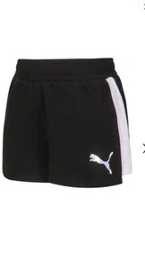 PUMA GIRLS BLACK CORE ACTIVE SHORTS SIZE MEDIUM - Picture 1 of 2