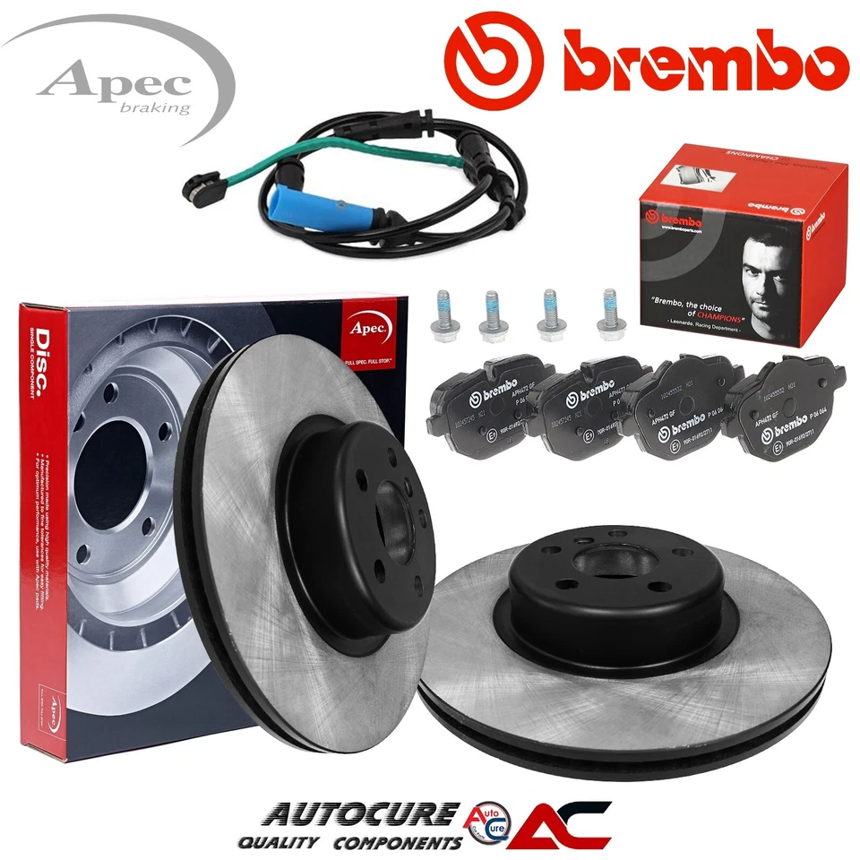 FOR BMW 5 SERIES 520D M SPORT MK7 G30 APEC REAR BRAKE DISCS & BREMBO PADS SET - Image 1 of 1