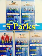 5 Packs Size 12 Sabiki Bait Rigs Offshore Saltwater Fishing Lures Combo
