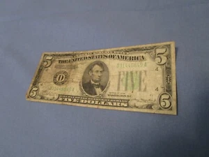 1934 $5.00 Federal Reserve Note - Picture 1 of 2