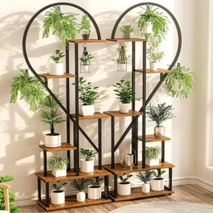 Wisfor 6-Tier Heart Plant Stand Garden Flower Pots Display Ladder Rack Shelf - Picture 1 of 12